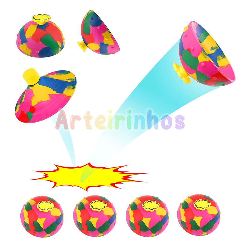 Kit 4 Bolinhas Saltitantes Antiestresse Coloridas para Alívio e Desenvolvimento Infantil