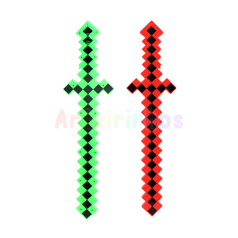 Espada Pixel Minecraft - LED e Som
