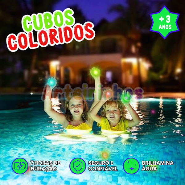 Cubos Coloridos Subaquáticos LED (12 Cubos) - Arteirinhos