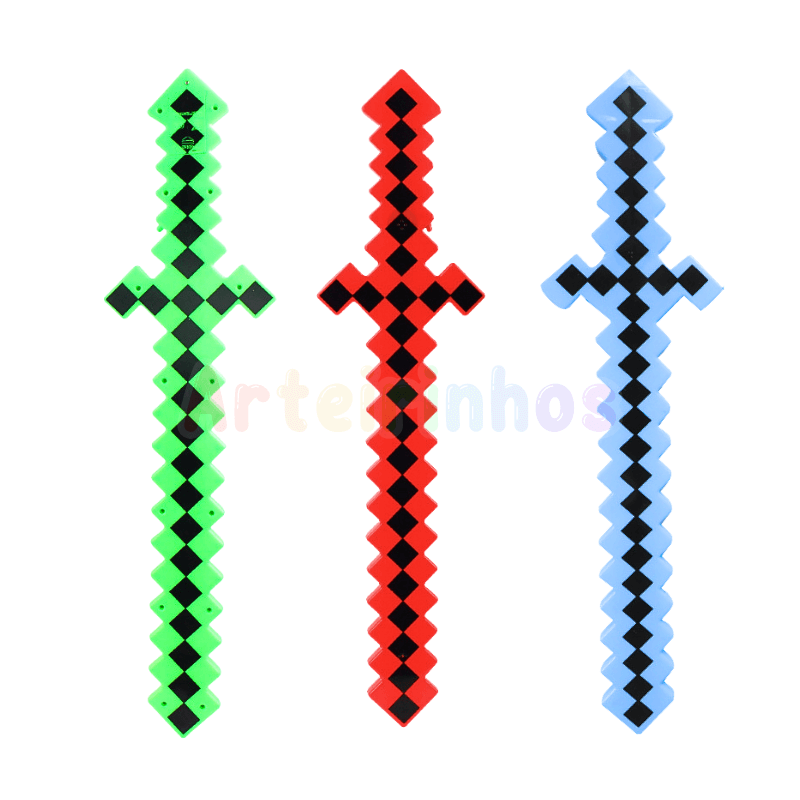 Espada Pixel Minecraft - LED e Som