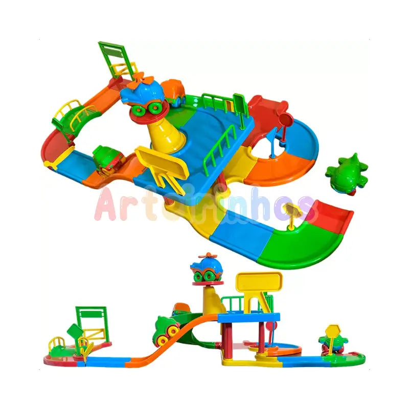 Pista Baby Car Kit C/34 Peças + 4 Carrinhos