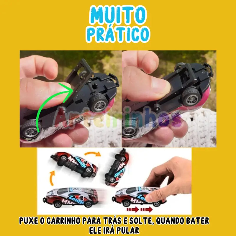 Carrinho Bate e Pula 360º Acrobático: Kit 4 Unidades, Diversão Garantida Crianças