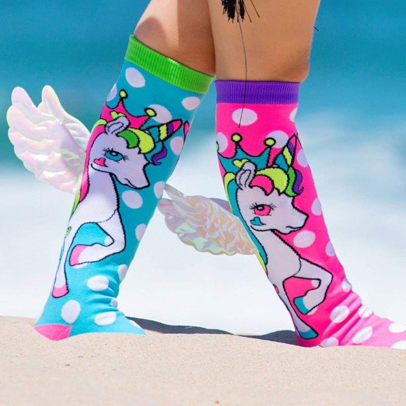 Meias voadoras de unicórnio